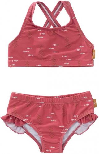 Fresk UV Bikini voor Meisjes - 86/92 - Zwemkleding met UV-bescherming UPF 50 - Sneldrogend - Tweedelig Zwempak - Bikiniset met Ruches - Amber - Ocean