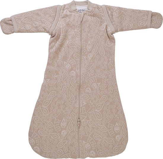 Lodger - Slaapzak lange mouw newborn - afritsbaar - kan in autostoel - beige - 62cm