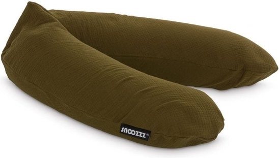 Snoozzz Zwangerschapskussen Zijslaapkussen Lichaamskussen - 185 cm - microparel vulling - luxe draagtas - wasbare hoes - Bronze