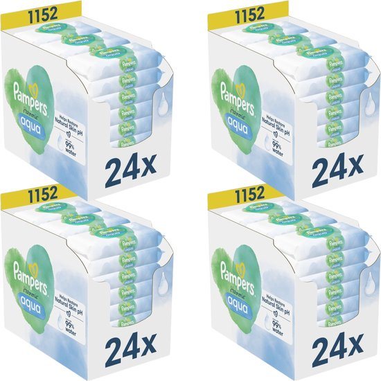 Pampers Harmonie Aqua Billendoekjes - 96 Verpakkingen = 4608 Babydoekjes