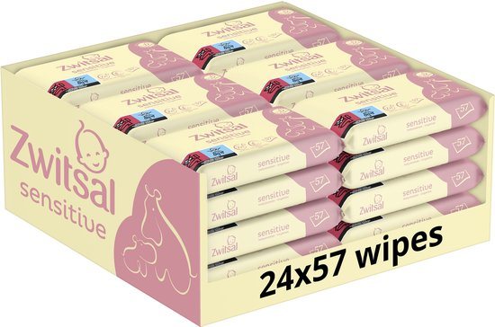 Zwitsal Billendoekjes - Sensitive - 24 x 57 stuks - Voordeelverpakking