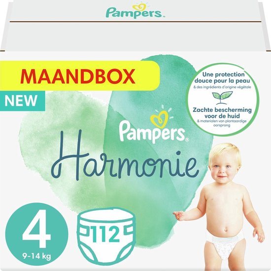 Pampers - Harmonie - Maat 4 - Mega Pack - 112 stuks - 9/14 KG