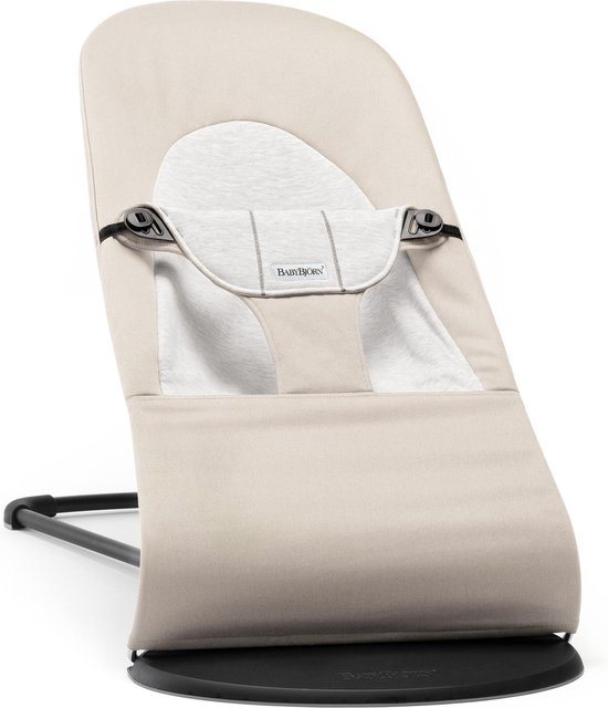 BabyBjörn Wipstoel Balance Soft - Cotton-Jersey - Beige-Grijs - Ergonomisch - Verstelbaar - Inklapbaar