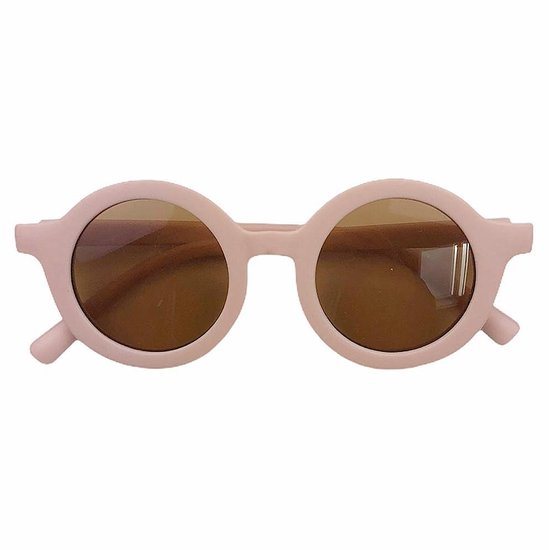 Kinderzonnebril - nieuw 2026 - rond model - UV400 protectie - Pink - Roze - Bruine lens - 2 tot 6 jaar - Kinderen - Baby en Peuter - sunglasses - hippe kleur 2026