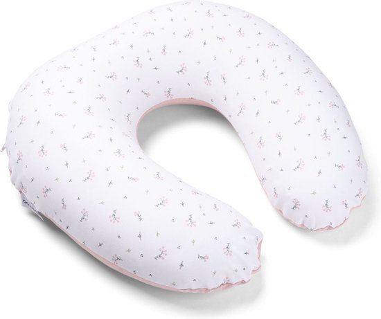 Doomoo Softy - Klein Voedingskussen - Biologisch Katoen - 150cm - Flower Pink