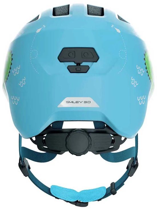 ABUS kinderhelm Smiley 3.0 - fietshelm met diepe pasvorm, kindvriendelijke ontwerpen & ruimte voor een vlecht - voor meisjes en jongens - lichtblauw met krokodillenpatroon, maat M