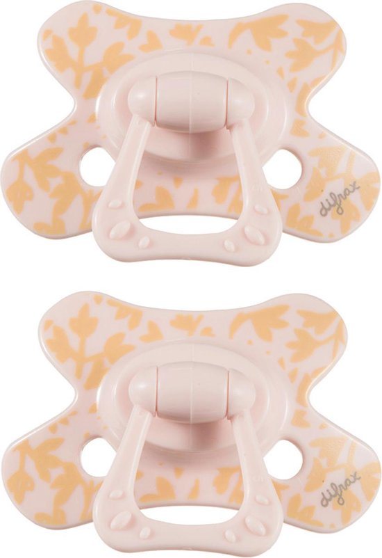 Difrax Natural Fopspeen 6 tot 18 Maanden - Roze - 2 Stuks, Siliconen Speen, Gemakkelijk te Accepteren