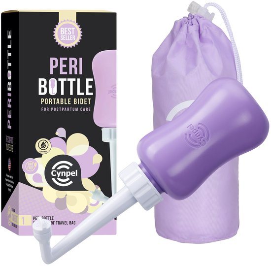 Cynpel Peri Bottle - Draagbare reisbidet voor mannen of vrouwen - Essentiële tas voor bevalling en kraamzorg in het ziekenhuis - Hulpmiddelen voor herstel na de bevalling voor moeders na de bevalling - Perineale sprayfles