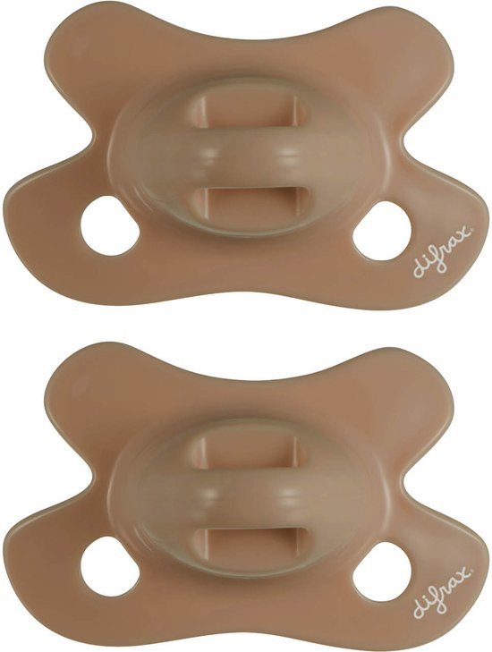 Difrax Natural Fopspeen - Newborn - Lichtbruin - 2 Stuks