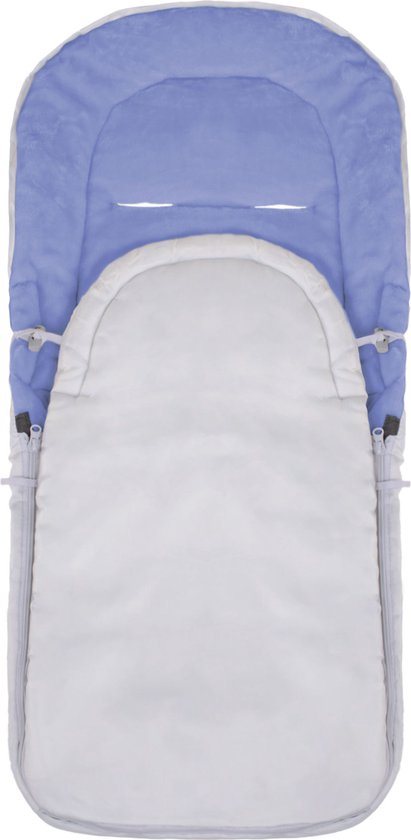 Springos Voetenzak | Voetenzak Buggy | Voetenzak Autostoel | Universeel | 90 cm | Grijs/Blauw