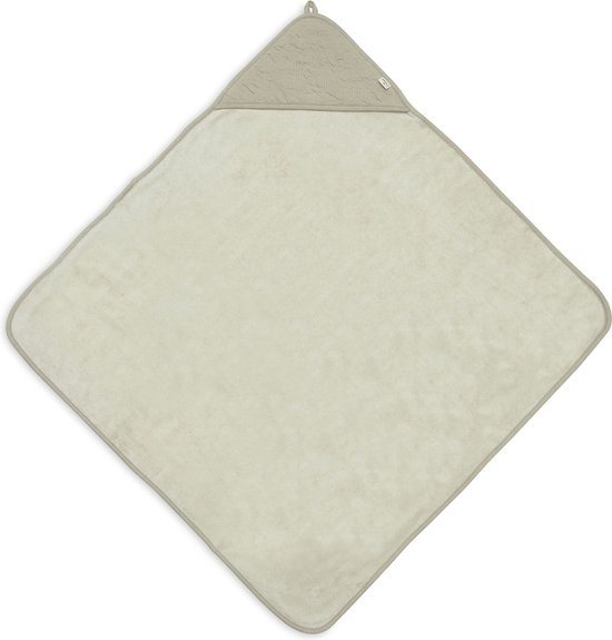 Jollein - Badcape 75x75cm - Baby Handdoek met Badcape, Omslagdoek, Badponcho - Soft Waves - Olive Green