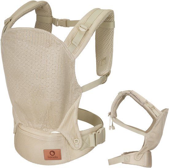 Draagzak Baby Carrier – Ergonomische – vanaf 4 maanden tot 20 kg – 3 draagposities – Handsfree Comfort – Ademend materiaal – IHDI gecertificeerd heupvriendelijk – Capuchon – Dubbele veiligheid – Verstelbare riemen – Kinderdrager Lionelo Margareet Air