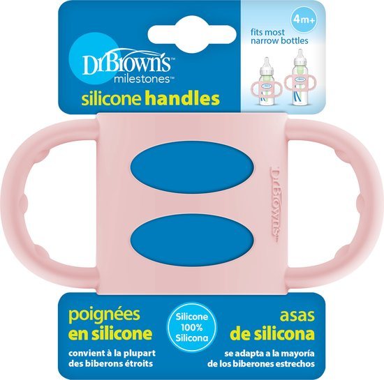 Dr. Brown's Siliconen handvat - Voor Smalle halsfles - Roze