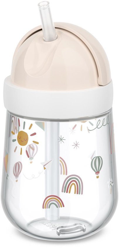 Mepal Mio rietjesbeker - 300 ml - Makkelijk vast te houden - Kinderservies - Sunshine & Rainbow