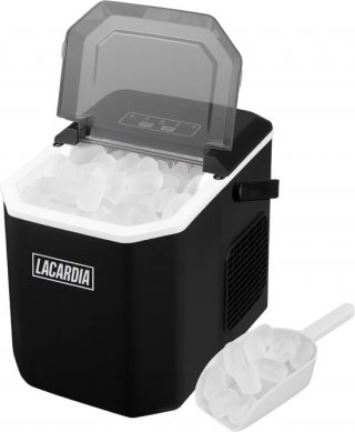 Lacardia Ijsblokjesmachine - Ijsblokjesmaker met ijsschep - 1,3L - 12kg/24 uur - Zelfreinigingsfunctie – ijsklontjes & Ijsblokjes machine - ice maker - Zwart