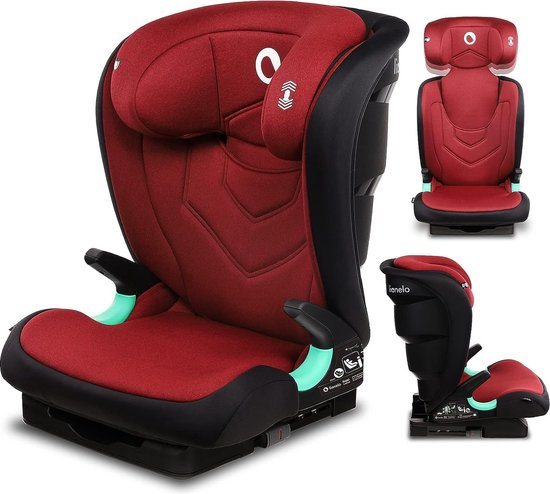 Lionelo Neal i-Size Premium Autostoel 100-150 cm – ISOFIX – Verstelbare hoofdsteun (14 posities) – Ventilatiesysteem – Zijbescherming – i-Size goedgekeurd – Wasbare bekleding – Groeit mee tot 12 jaar – Inclusief kinderkaart