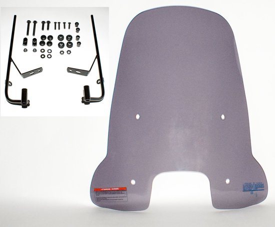 Windscherm Blauw Smoke Hoog [72cm] Riva / Agm Vx50 / China Lx Modellen / Berini Napoli (Voor ronde koplamp) + Montage Set A-Kwaliteit 4mm dik glas