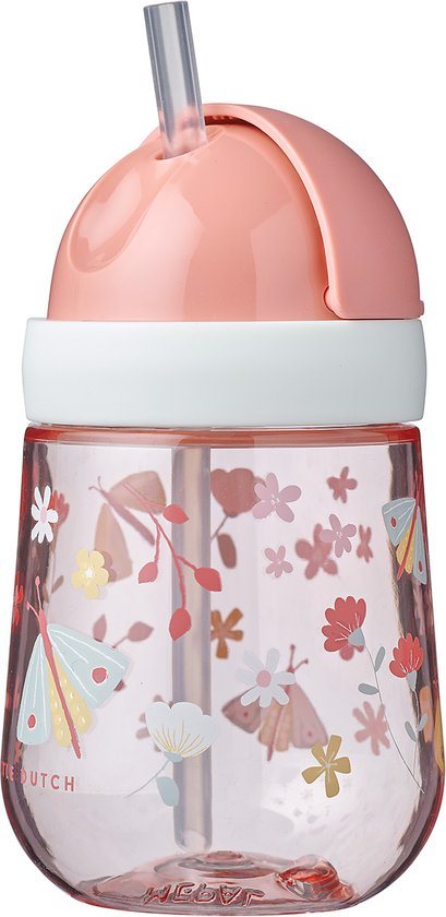 Mepal Mio rietjesbeker Little Dutch - 300 ml - Makkelijk vast te houden - Kinderservies - Flowers & Butterflies