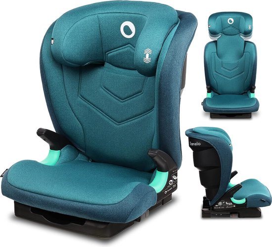 Lionelo Neal i-Size Premium Autostoel 100-150 cm – ISOFIX – Verstelbare hoofdsteun (14 posities) – Ventilatiesysteem – Zijbescherming – i-Size goedgekeurd – Wasbare bekleding – Groeit mee tot 12 jaar – Inclusief kinderkaart