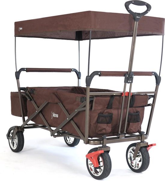 Kinderwagen - Bruin - FUXTEC City Cruiser - opvouwbare belasting 75 kg