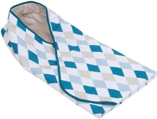 Little Dutch Wikkeldoek - 108 x 95 cm - Ruitjes Turquoise/Beige