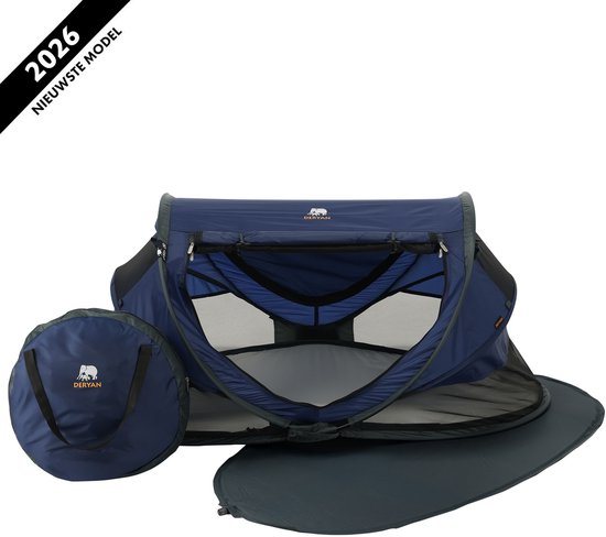 Deryan Peuter Luxe Campingbedje – Inclusief zelfopblaasbare matras - Navy