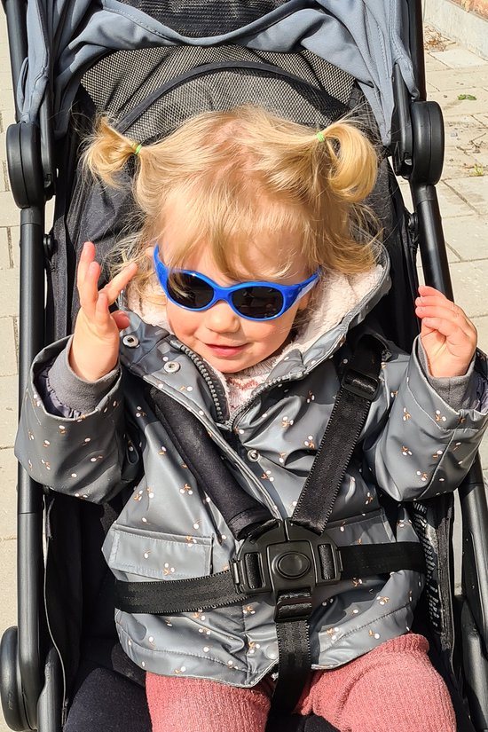 Melleson Eyewear - Kinderzonnebril Noah met band 0 - 1 jaar - maat S - aqua - Zonder brillenkoker