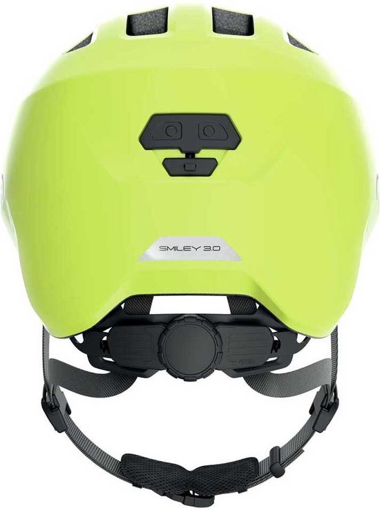 ABUS kinderhelm Smiley 3.0 - fietshelm met diepe pasvorm, kindvriendelijke ontwerpen en ruimte voor een vlecht - voor meisjes en jongens - glanzend geel, maat M