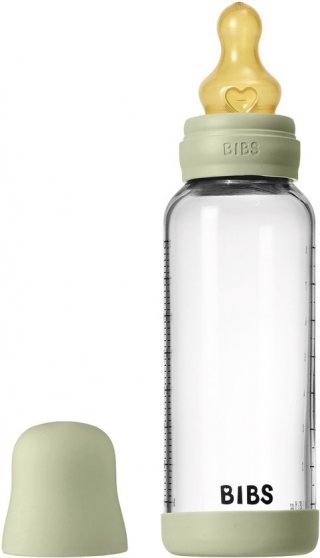 BIBS Fles - Medium Flow - 240 ml - Glas/Latex - Sage