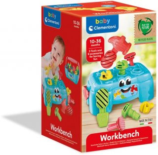 Baby Clementoni - Werkbank - Mini Activiteitentafel - Motoriek Speelgoed - Educatief Speelgoed - 1 Jaar