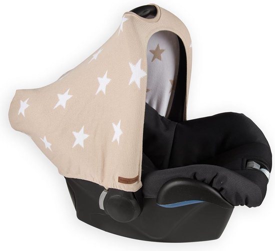 Baby's Only Autostoel zonnekap - Zonnescherm Maxi Cosi 0+ Star - Beige/Wit
