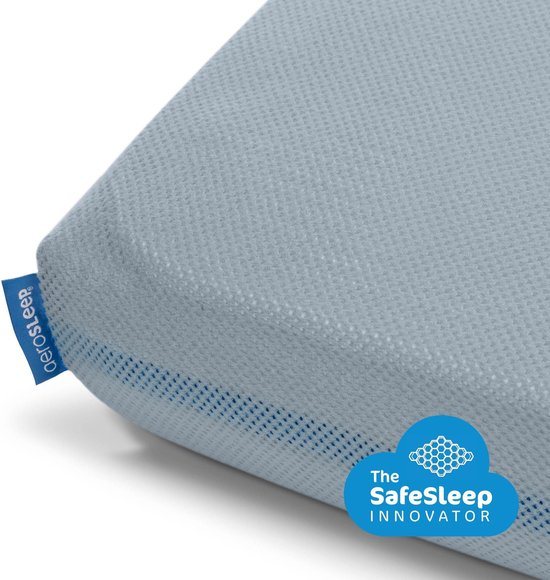 AeroSleep® hoeslaken - voor babybed, ledikant & wieg - 95 x 75 cm - Blue