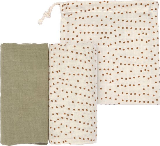 Lässig Hydrofiele luier - swaddle doek 2 stuks in Karamel 80 x 80 cm