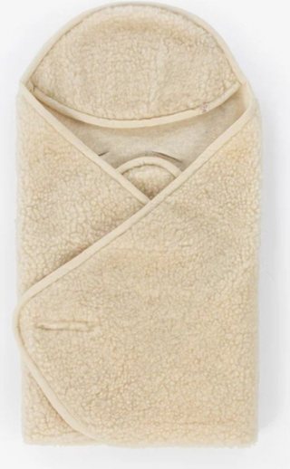 KiCo Label - Wikkeldeken - 100% merinowol - natur beige 100% merinowol wikkeldeken - heerlijk zacht - babydeken- -maxicosy openingen