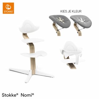 Kinderstoel Stokke® Nomi White/Natural incl. Newbornset + Babyset