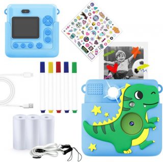 Denver Kindercamera Full HD met Printer - Selfie Camera - 20MP - Digitale Camera Kinderen - Foto - Video - Spelletjes - KPC1363 Blauw