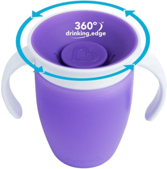 Munchkin Miracle Trainer Oefenbeker Paars - 2 x 207 ml - Voordeelverpakking