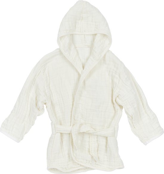 Meyco Baby Uni badjas - pre-washed hydrofiel - offwhite - 86/92