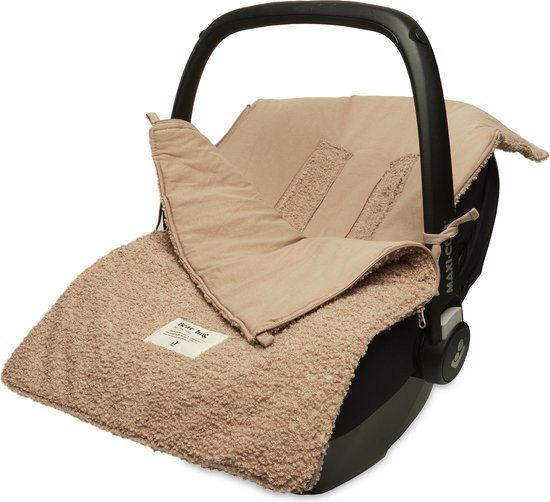 Jollein - Voetenzak voor Autstoel & Kinderwagen (Boucle - Biscuit) - Polyester - Footmuff Maxi Cosi, Kinderwagen of Autostoel - 42x82cm