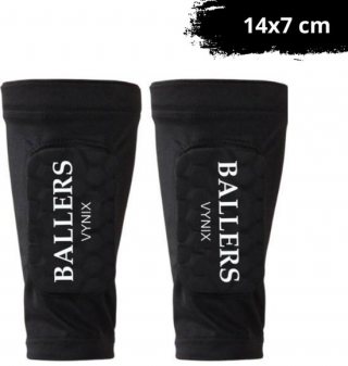 Vynix Ballers ingebouwde scheenbeschermer - Scheenbeschermers voetbal - Shin Pad Sleeve - Voetbal scheenbeschermers - 12+ jaar - Met opbergzakje 14x7cm - Zwart