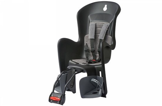 Kinderzitje achter Polisport Bilby Maxi - zwart/grijs - frame montage (FF)