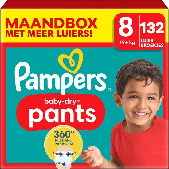 Pampers - Baby Dry Pants - Maat 8 - Maandbox - 132 stuks - 19+ KG