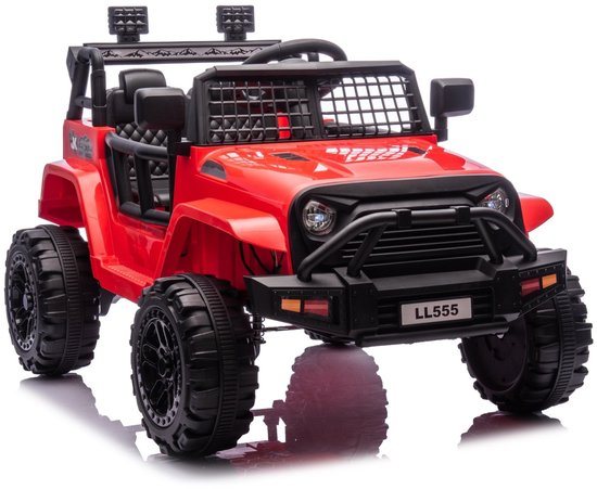 FINOOS JEEP - Elektrische Kinderauto 12V Met Afstandsbediening - Rood
