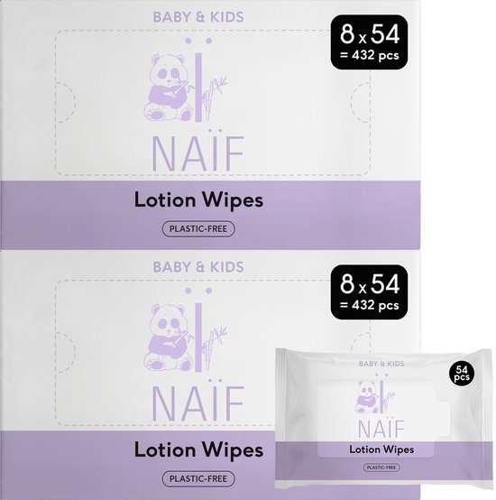 Naïf - Plasticvrije Billendoekjes Lotion - 864 doekjes (16 stuks x 54 doekjes)