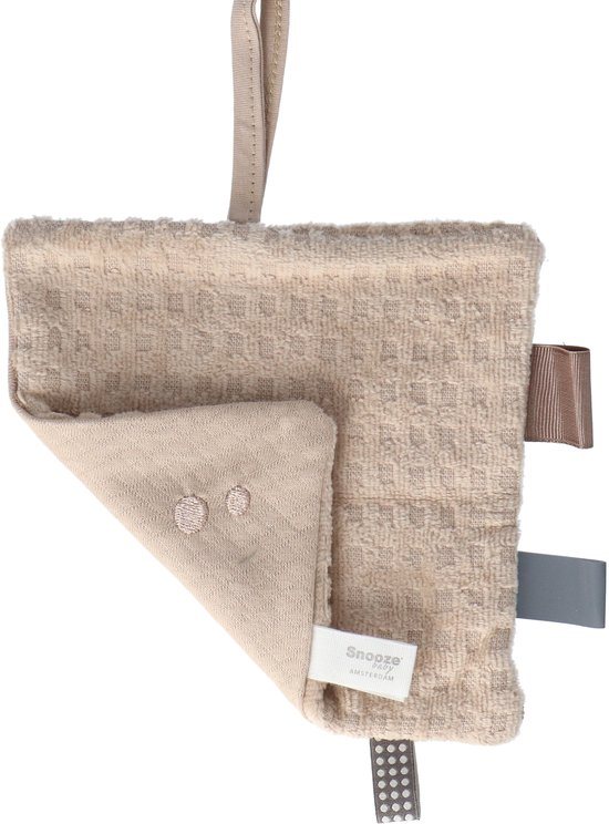 Baby Speendoekje 15 x 15cm - Knuffeldoekje 100% biologisch katoen - Comfortdoekje Desert Sand - Beige - Snoozebaby