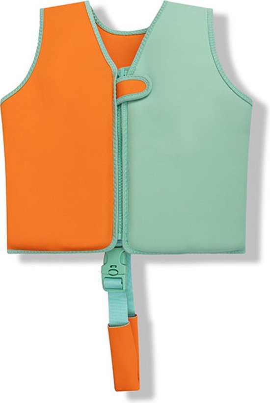 Swim Essentials Zwemvest Kind - Oranje Groen - Optie 2 - 18-30 kg - 3-6 jaar