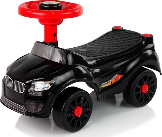 Starlight shadow loopauto met claxon vanaf 1 jaar 46 x 22 x 33 cm zwart