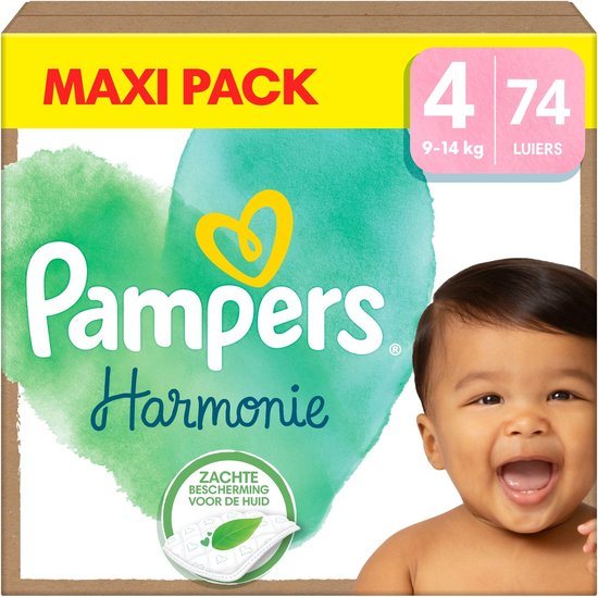 Pampers - Harmonie - Maat 4 - Mega Pack - 74 stuks - 9/14 KG