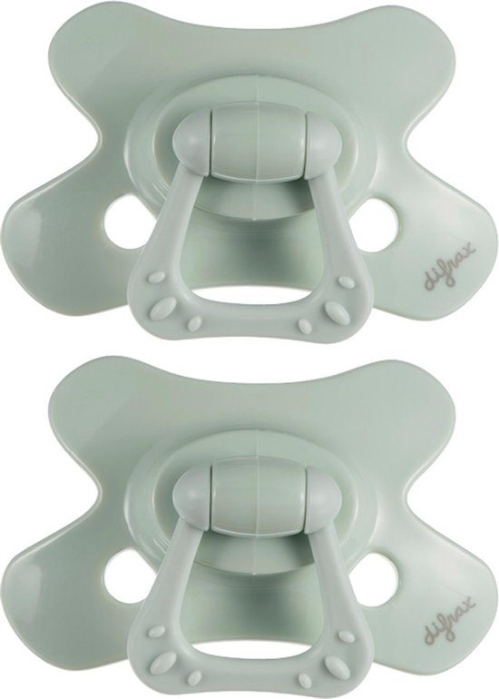 Difrax Dental Fopspeen - 6 tot 12 Maanden - Lichtgroene - 2 Stuks - Siliconen Orthodontische Speen