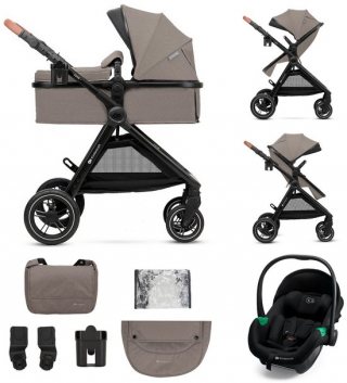 Kinderkraft ESME PRO 3-in-1 Kinderwagen – Beigekleurige multifunctionele combi met reiswieg, wandelwagen en autostoel - Beige